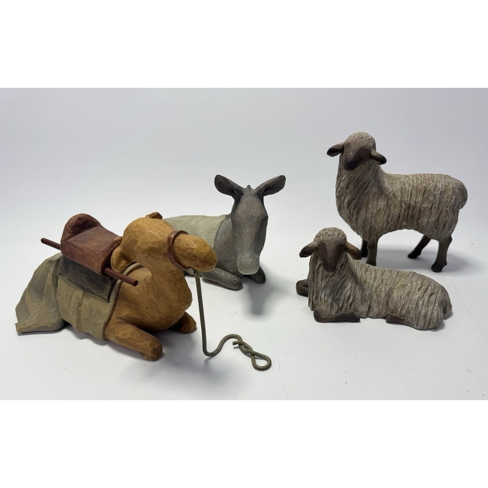 Willow Tree Nativity Animals Lot 4 -Camel Donkey 2 Sheep Susan Lordi DEMDACO